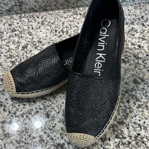 Calvin Klein Black and Tan Loafers for Men